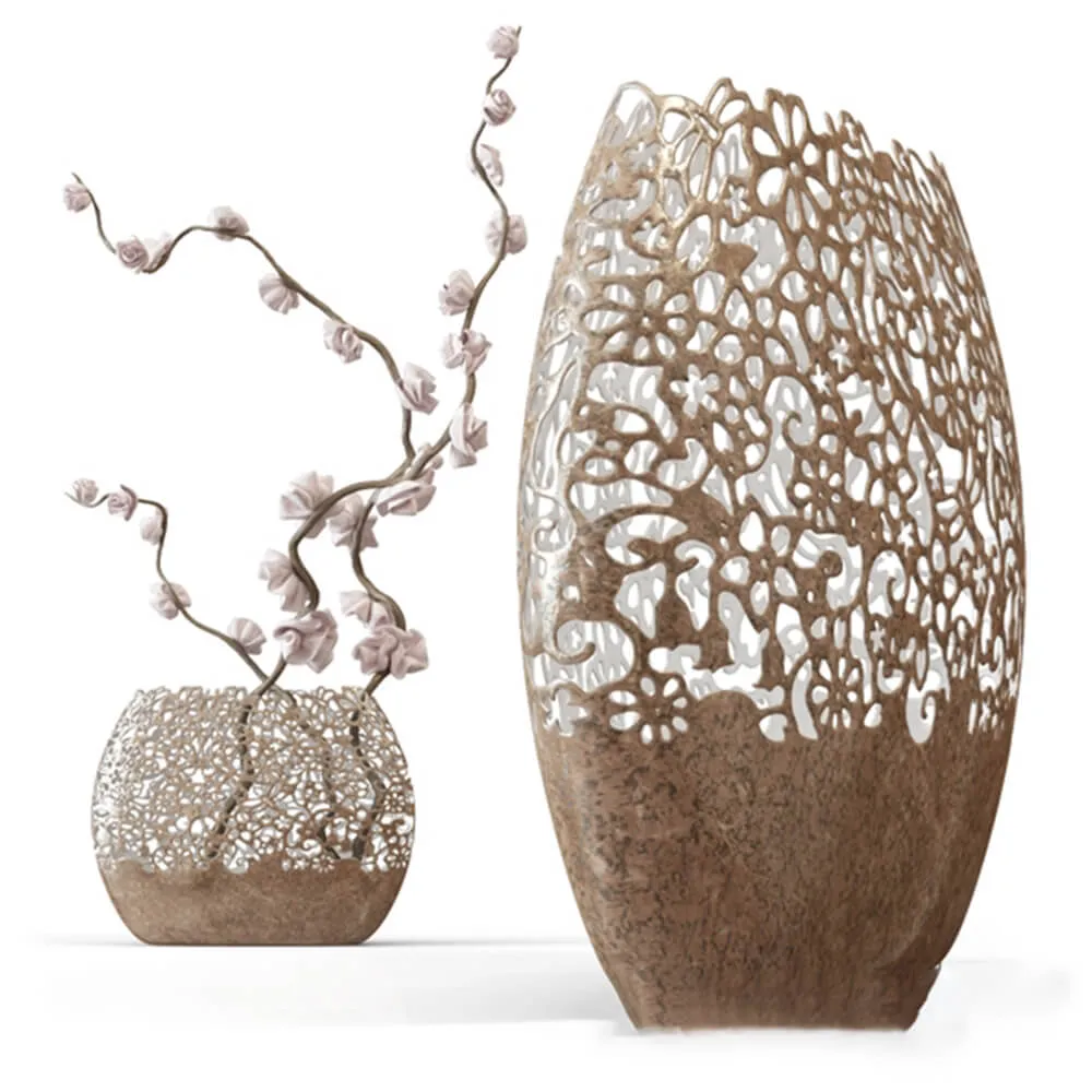 decoration – Delicate  vases with flowers 3ds Max