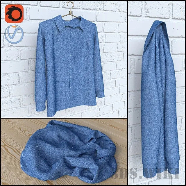 decoration – Denim shirt 3ds Max