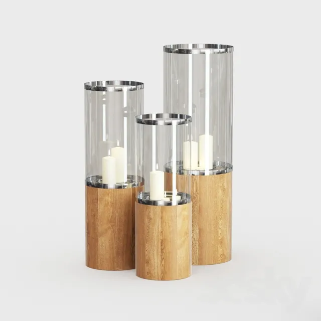 decoration – Dome deco set of candlesticks 3ds Max