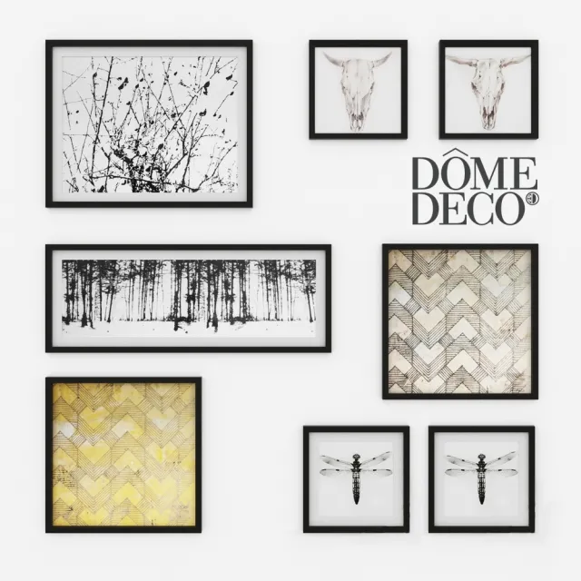 decoration – Dome deco set of paintings 3ds Max