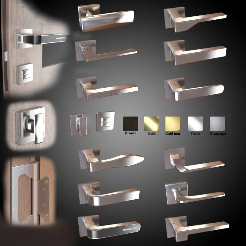 decoration – Door handles 12 pcs. (5 colors) Colombo (part 2) 3ds Max