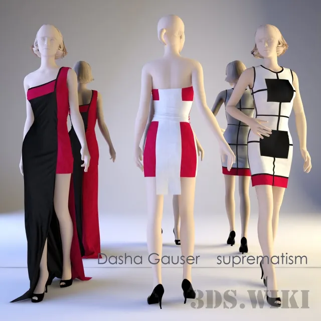 decoration – Dresses from Dasha Gauser – Suprematism 3ds Max