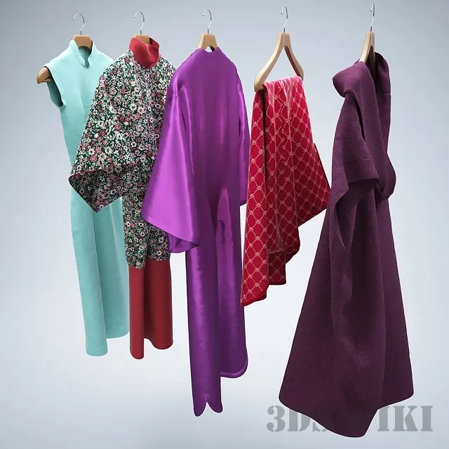 decoration – Dresses on hangers 3ds Max