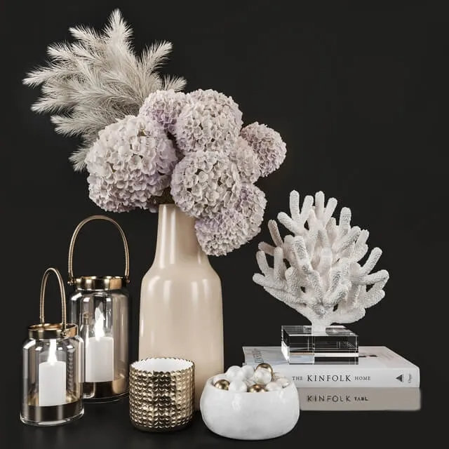 decoration – Dry Flower and Coral Decoration Set 07 3ds Max