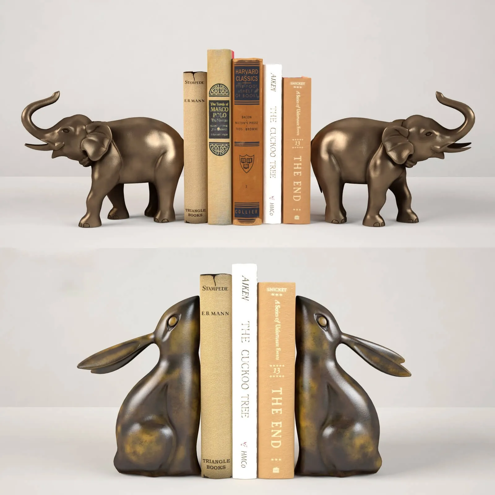 decoration – Elephant and Bunny Figurines 3ds Max