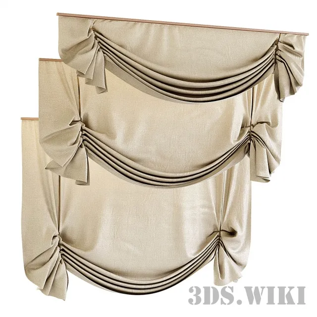 decoration – English curtains 3ds Max