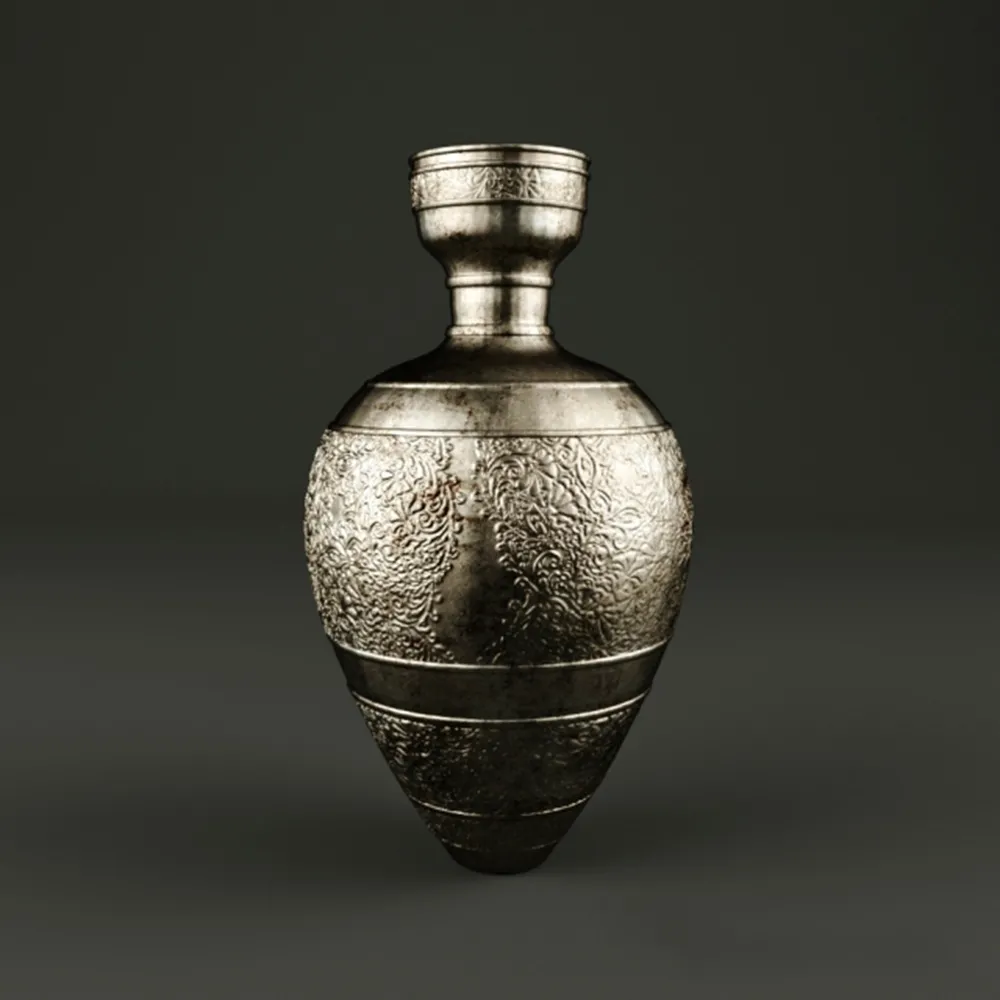decoration – Ethnic metal vase 3ds Max