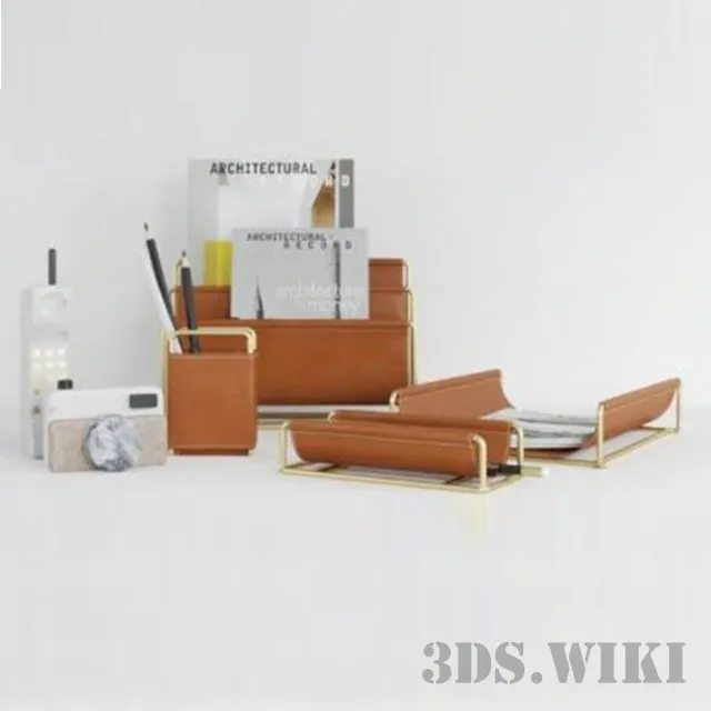 decoration – Faux Leather Brass accessories 3ds Max