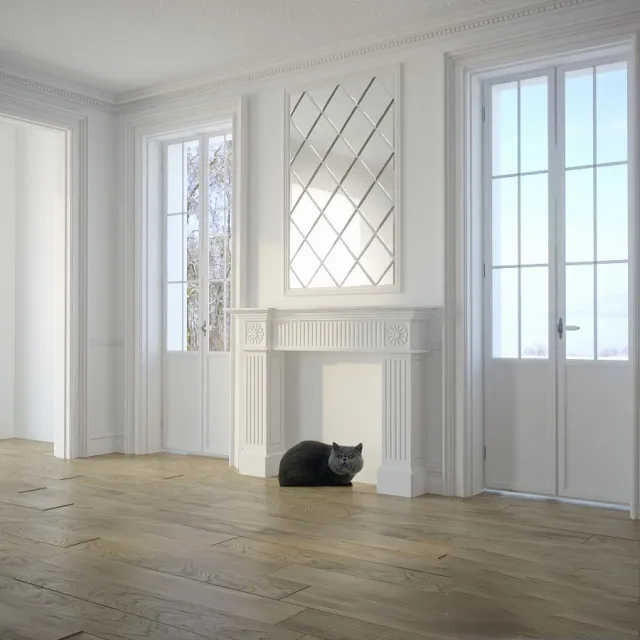 decoration – Fireplace and stucco Harmony 3ds Max