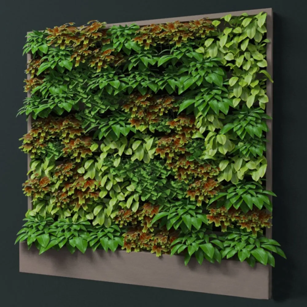 decoration – Fitostena with leaves 3ds Max