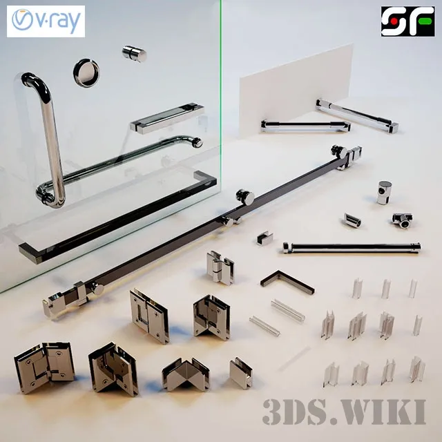 decoration – Fittings for glass shower cabins 3ds Max