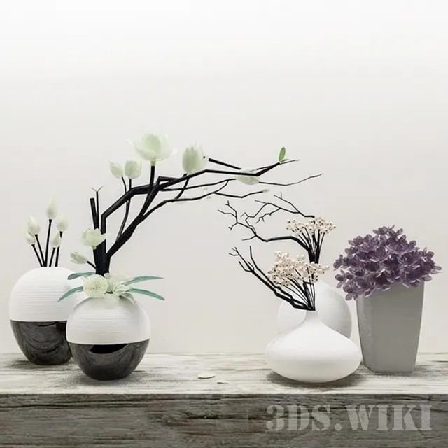 decoration – Five decorative vases 3ds Max