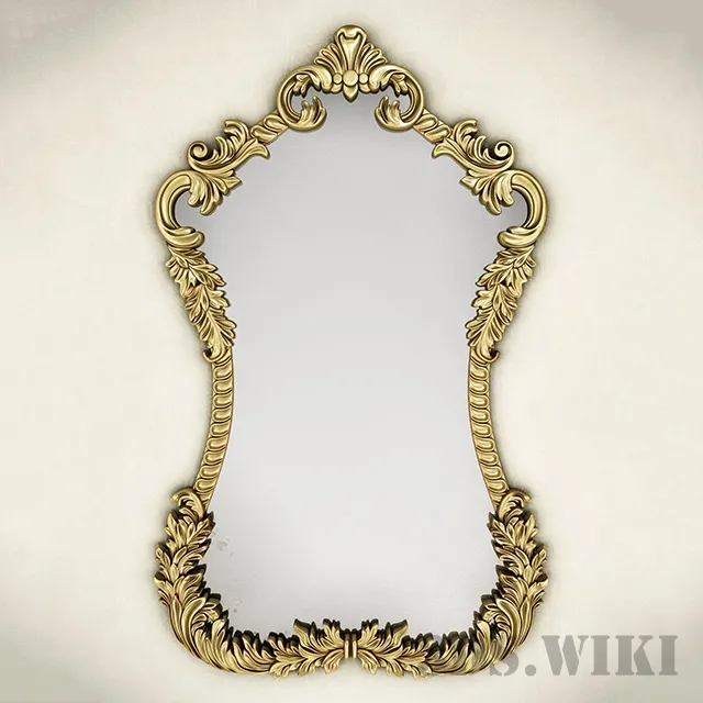 decoration – Floor mirror Art Deco 3ds Max