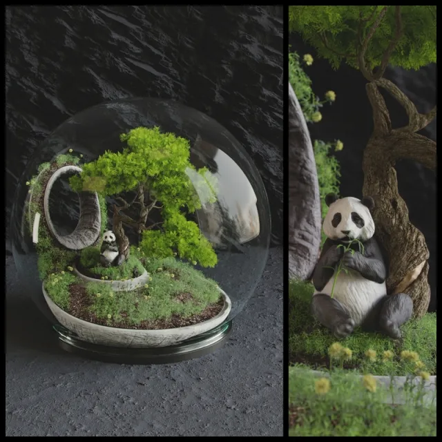 decoration – Florarium Bonsai 3ds Max