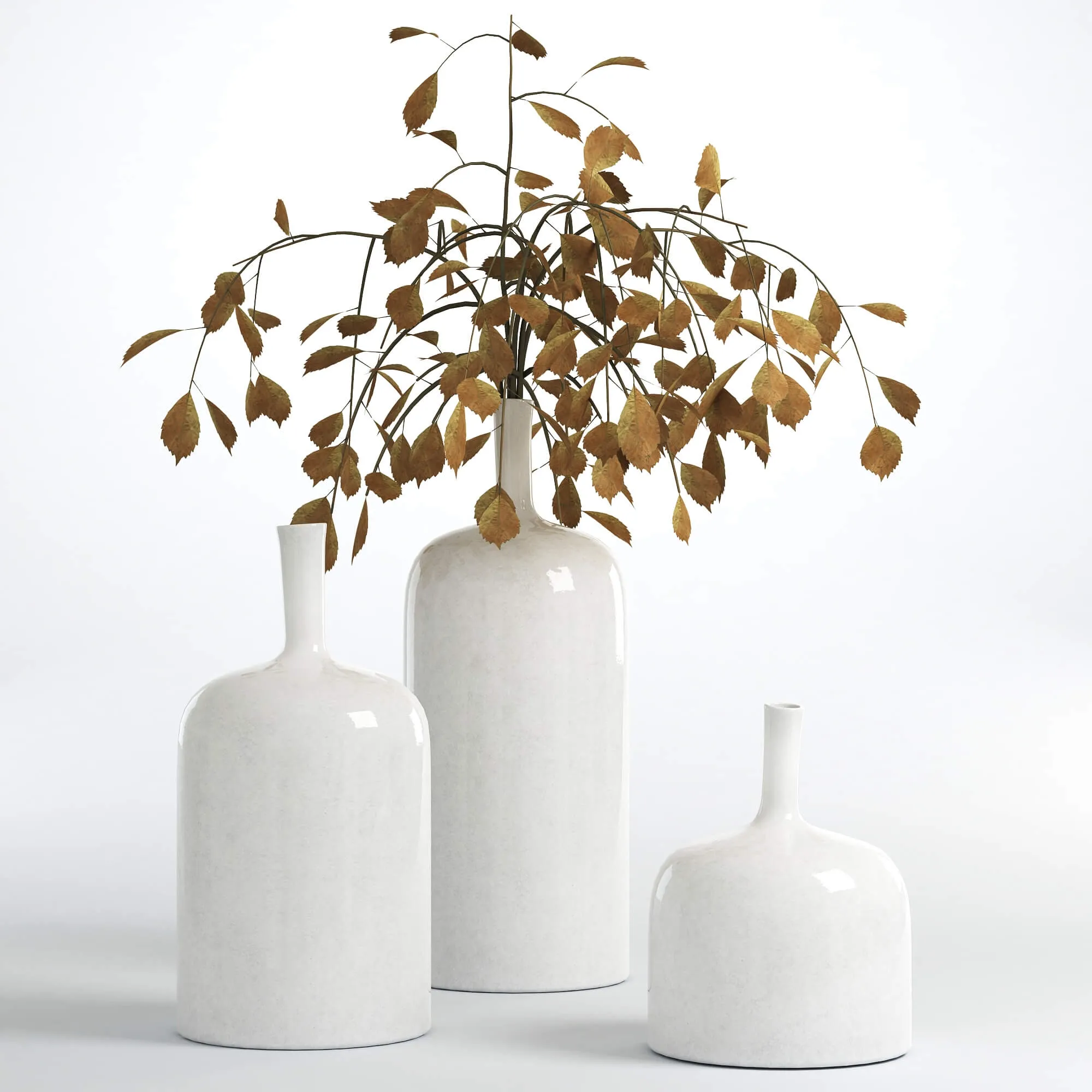 decoration – Flower vases-white Ornament 3ds Max