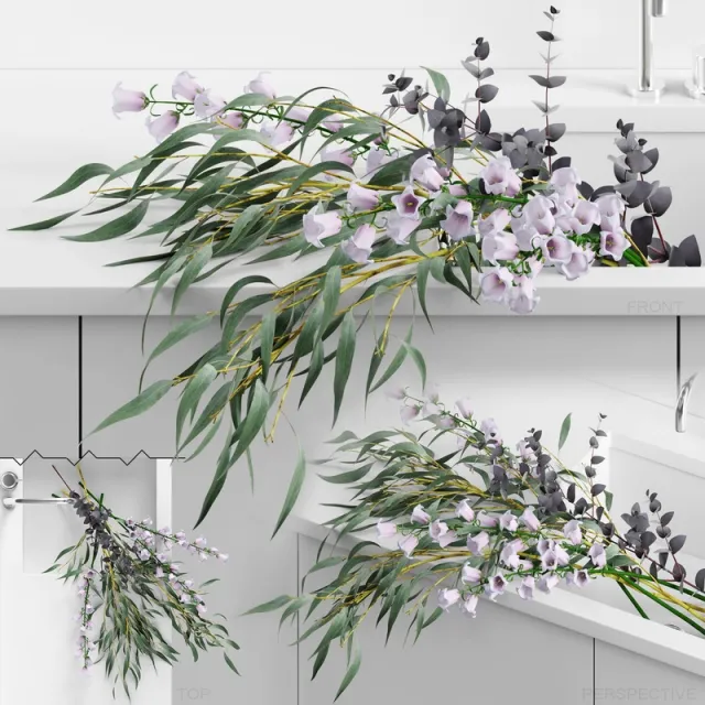 decoration – Flowers in sink 3ds Max