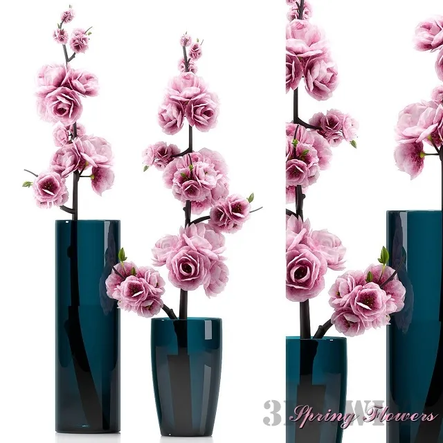 decoration – Flowers in vases SPRING FLOWERS 3ds Max