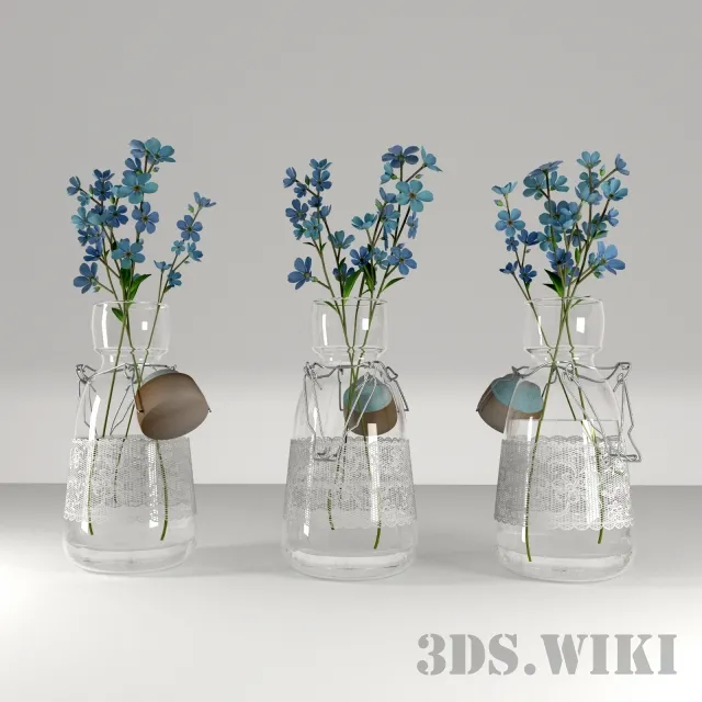 decoration – Forget-me-not flowers 3ds Max