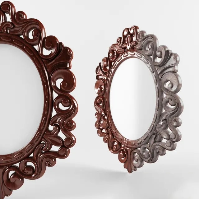 decoration – Frame oval mirror 9 3ds Max
