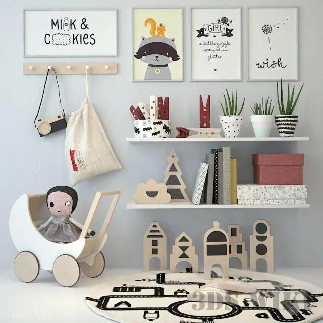 decoration – Game carpet and a set of toys by ooh-noo 3ds Max