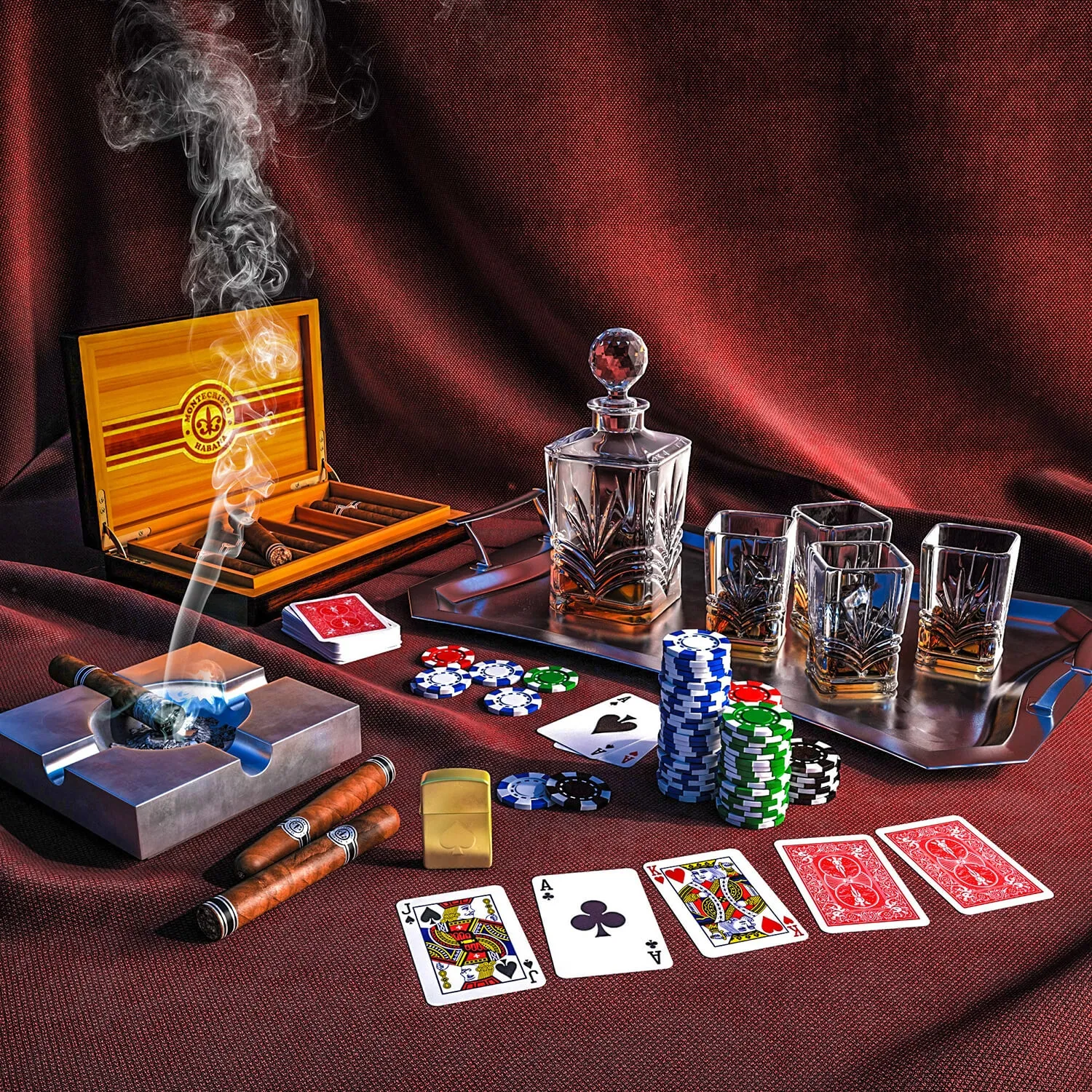 decoration – Gentlemen set 3ds Max