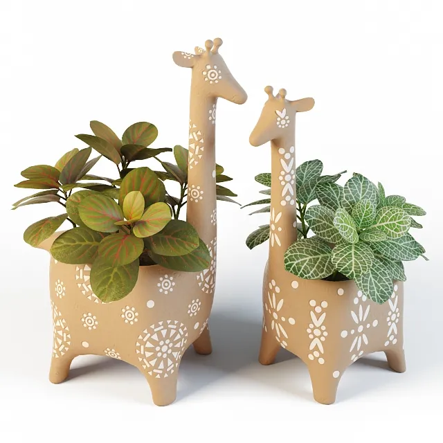 decoration – Giraffe Pots 3ds Max