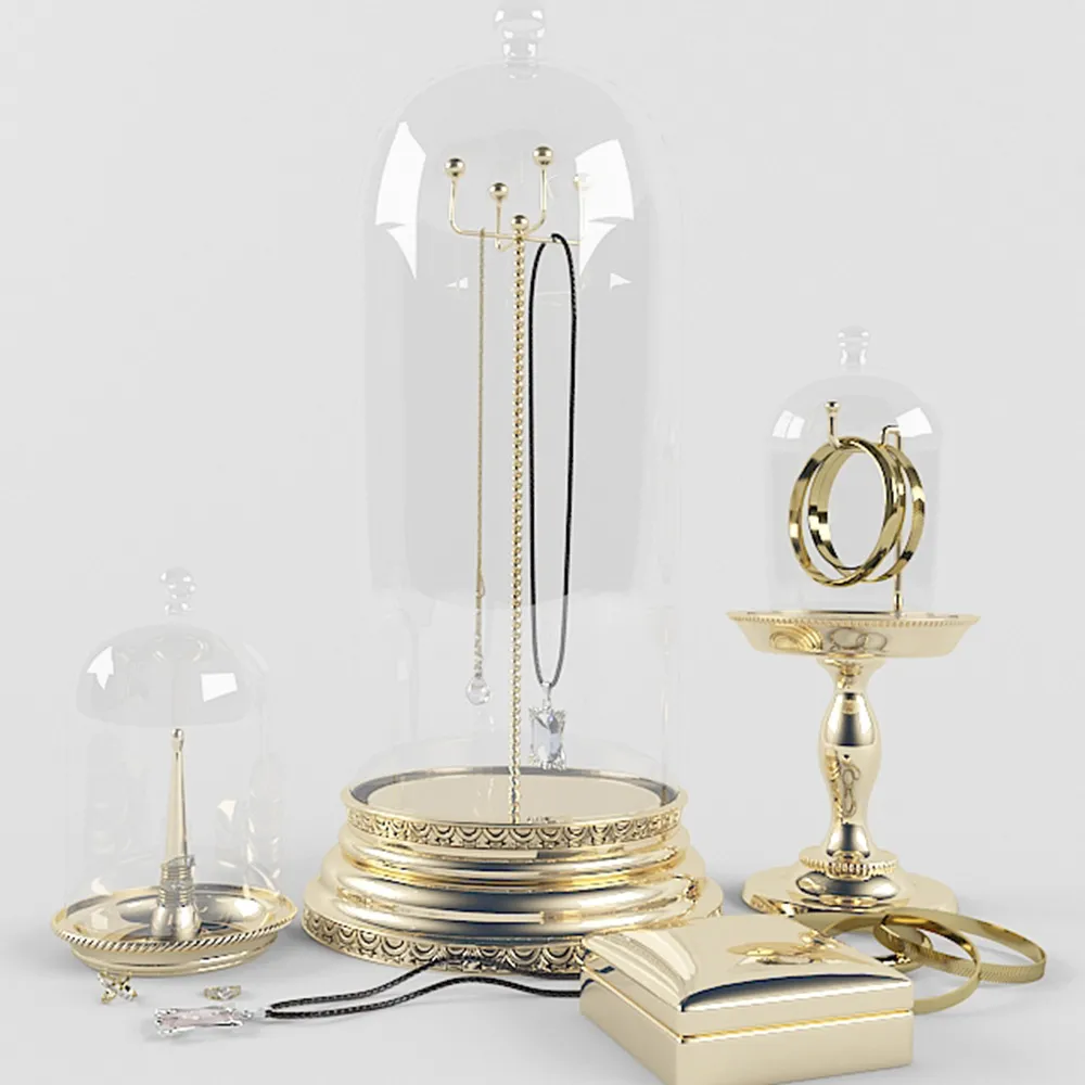 decoration – Glass flasks with jewelry 3ds Max