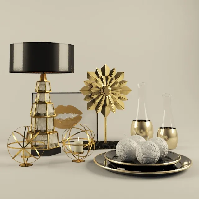 decoration – Gold accessories 3ds Max