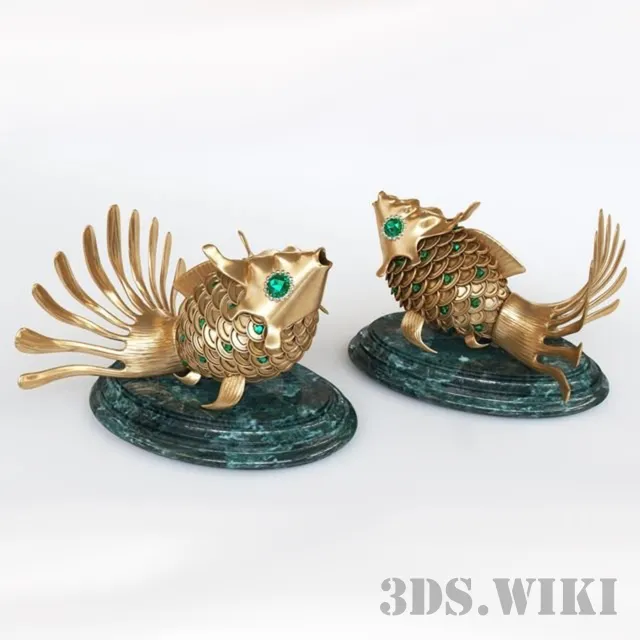 decoration – Golden fish figurine 3ds Max