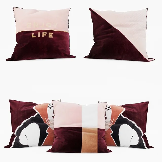 decoration – H and  M Home – Decorative Pillows set 1 3ds Max