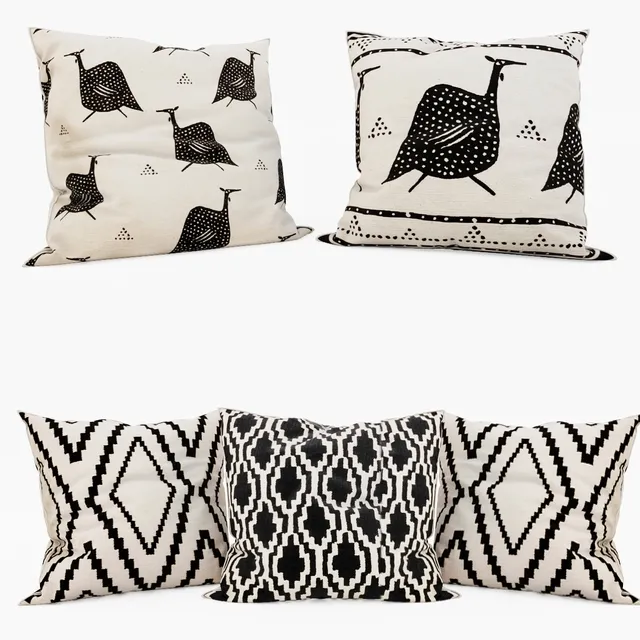 decoration – H and  M Home – decorative pillows set 4 3ds Max