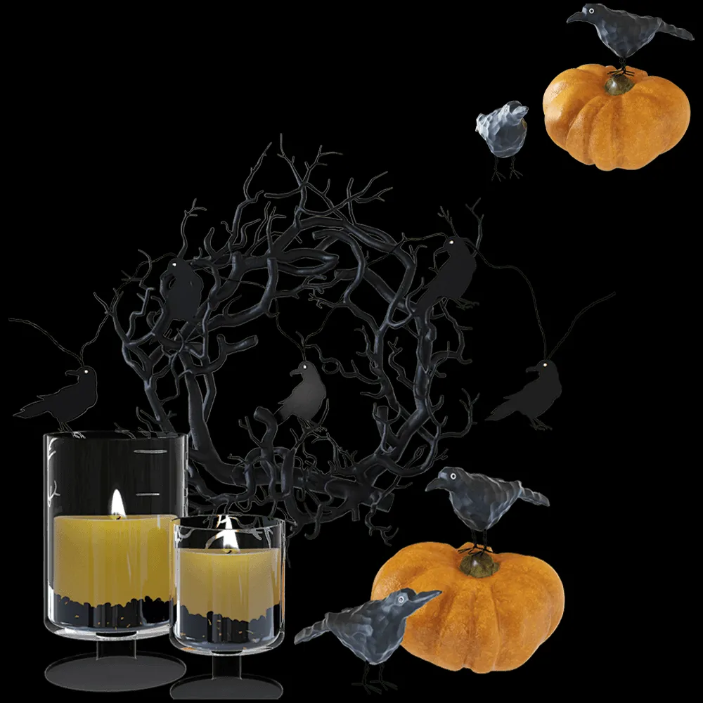 decoration – Halloween set Pumpkin 3ds Max