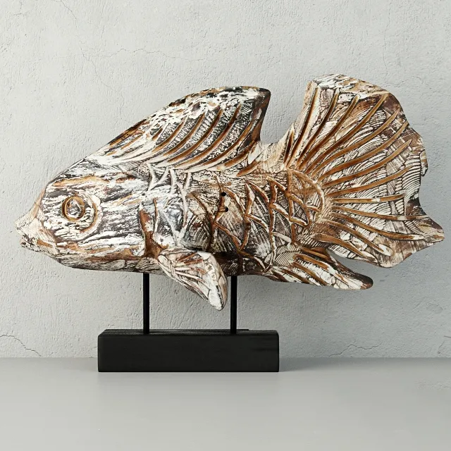 decoration – Hand-Carved Driftwood Fish 3ds Max