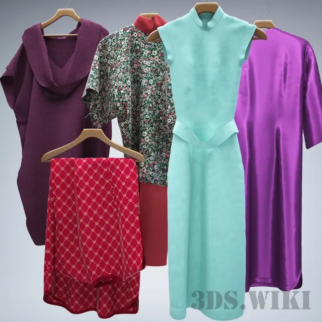 decoration – Hanging Dresses 3ds Max