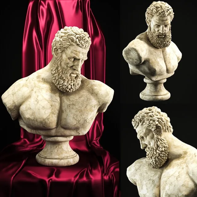 decoration – Hercules Bust 3ds Max
