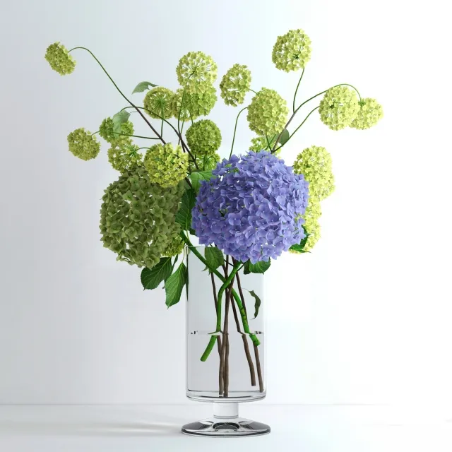 decoration – Hydrangeas and Viburnum 3ds Max
