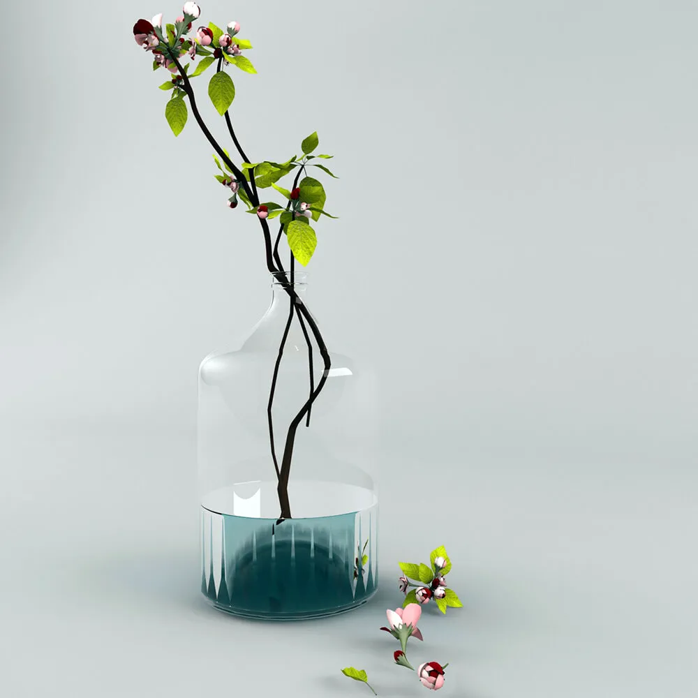 decoration – Jar with a plant 3ds Max