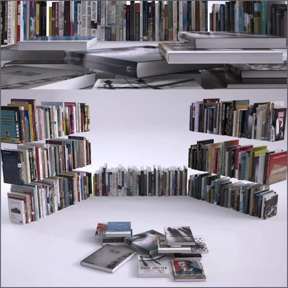 decoration – Large set of books 3ds Max