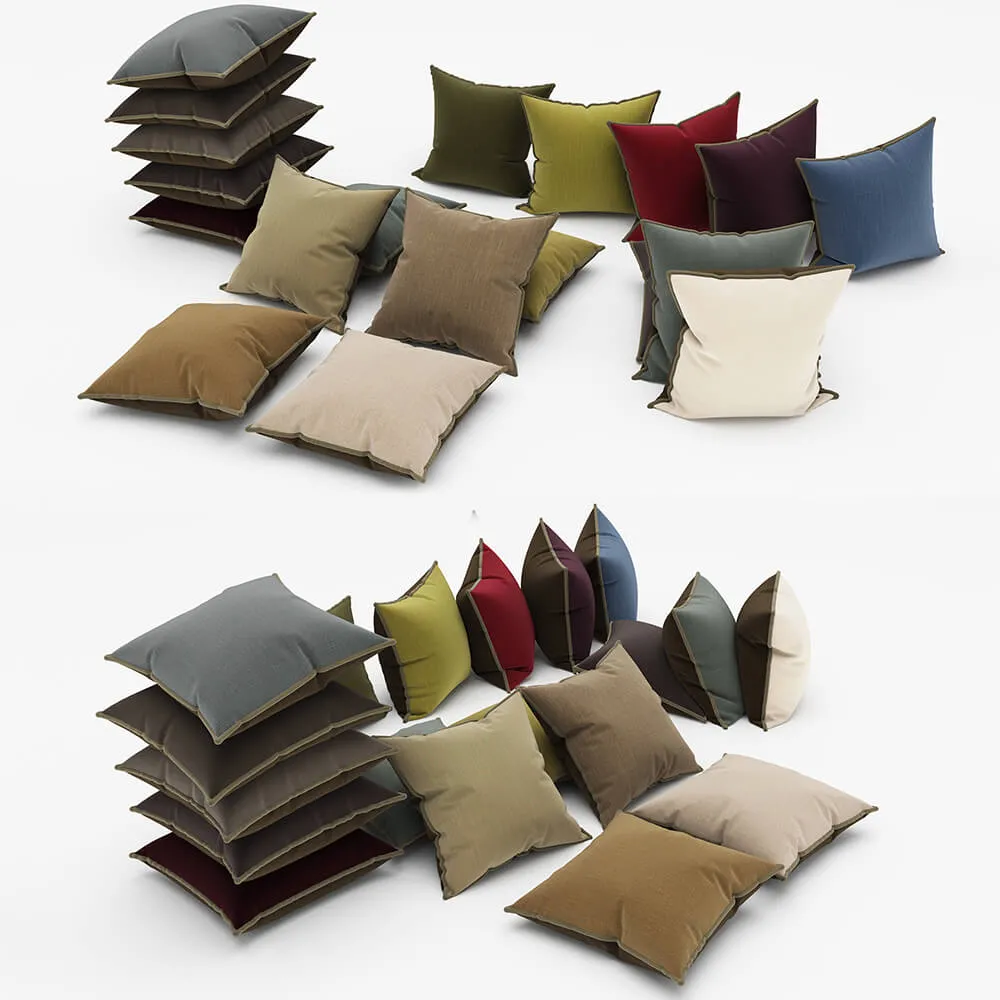 decoration – Large set of different pillows 3ds Max