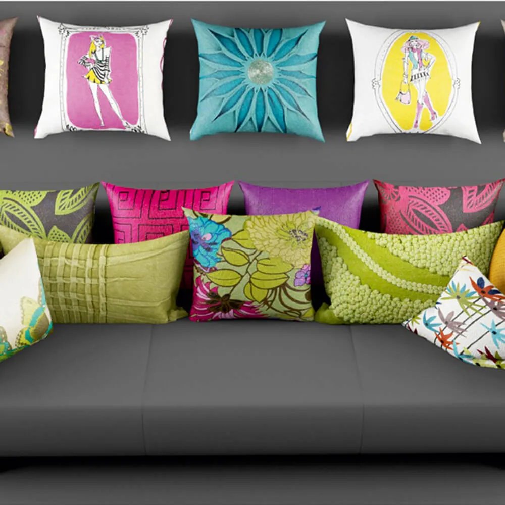decoration – Large set of pillows 3ds Max