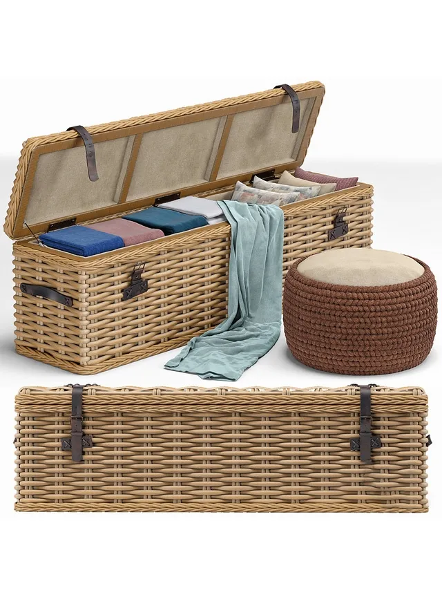 decoration – Leather Trunk poof 3ds Max