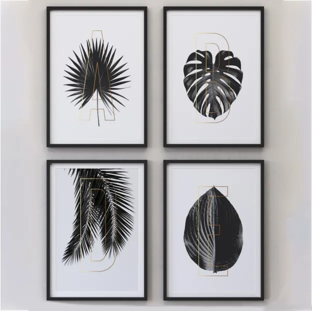 decoration – Letters Plants Framed Set-01 3ds Max