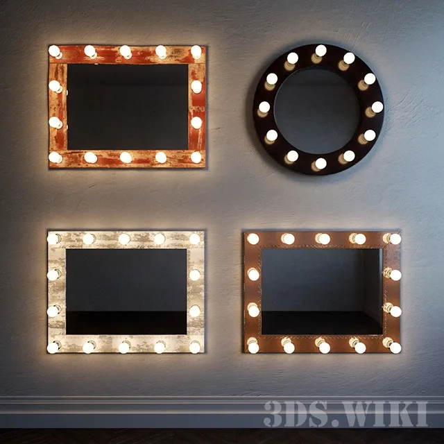 decoration – Lighted Makeup Wall Mirrors 3ds Max