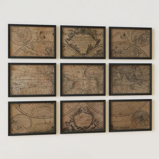 decoration – L’Isle’ 1720 World Map 3ds Max