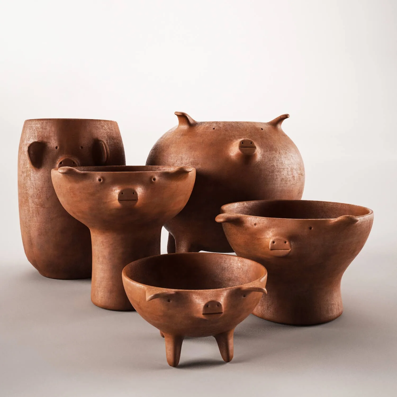 decoration – Little family pig decorative objects 3ds Max