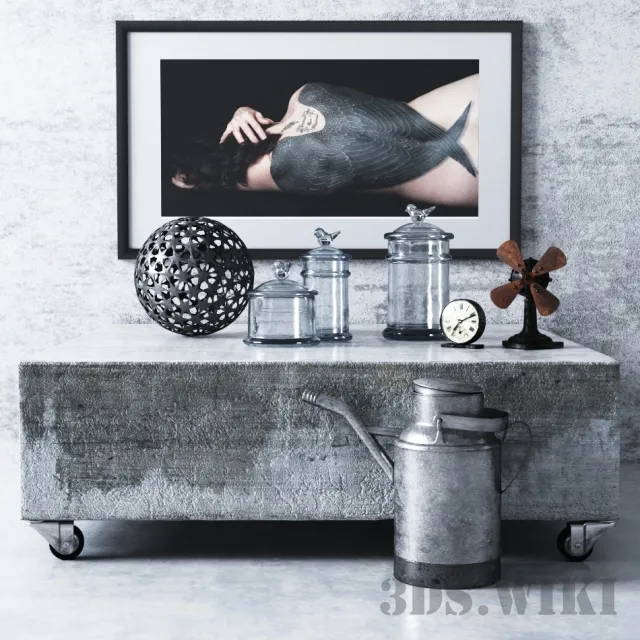 decoration – Loft style decor set 3ds Max