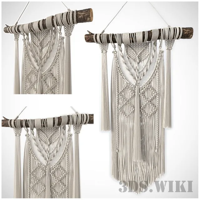 decoration – Macrame curtain in ethnic style 3ds Max