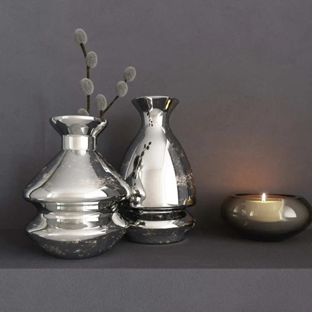 decoration – Metal vases and candlestick 3ds Max