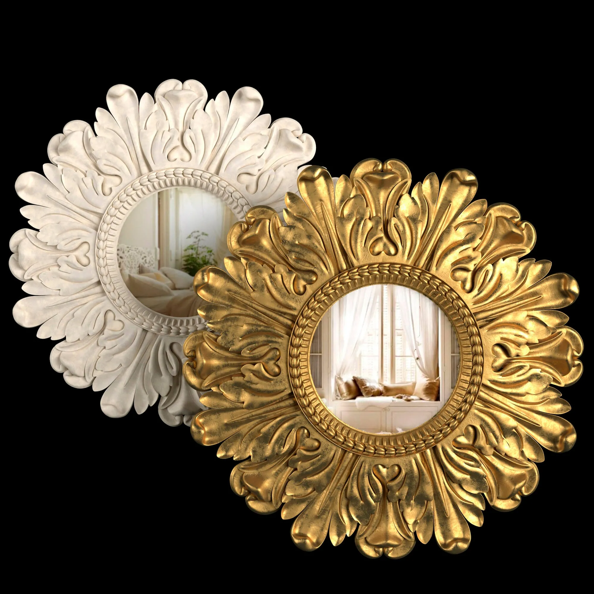 decoration – Mirror Lila Floral Gold Lila Floral Ivory by Laura Ashley 3ds Max