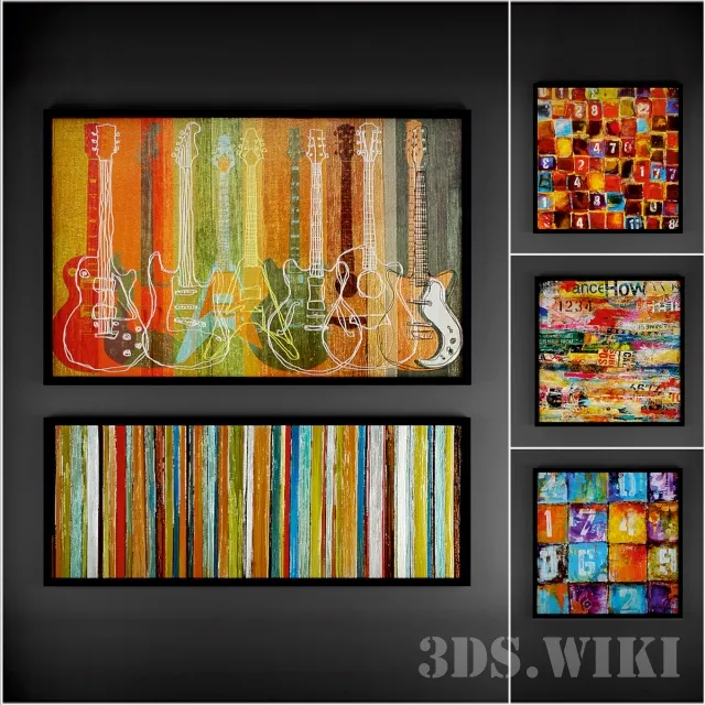 decoration – Modern art pictures 3ds Max